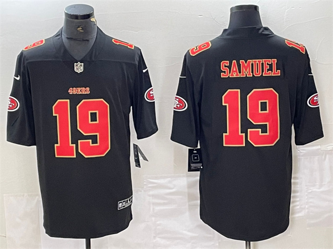 Men's San Francisco 49ers #19 Deebo Samuel Black Vapor Untouchable Limited Stitched Jersey Men's San Francisco 49ers #19 Deebo Samuel Black Vapor Untouchable Limited Stitched Jersey
